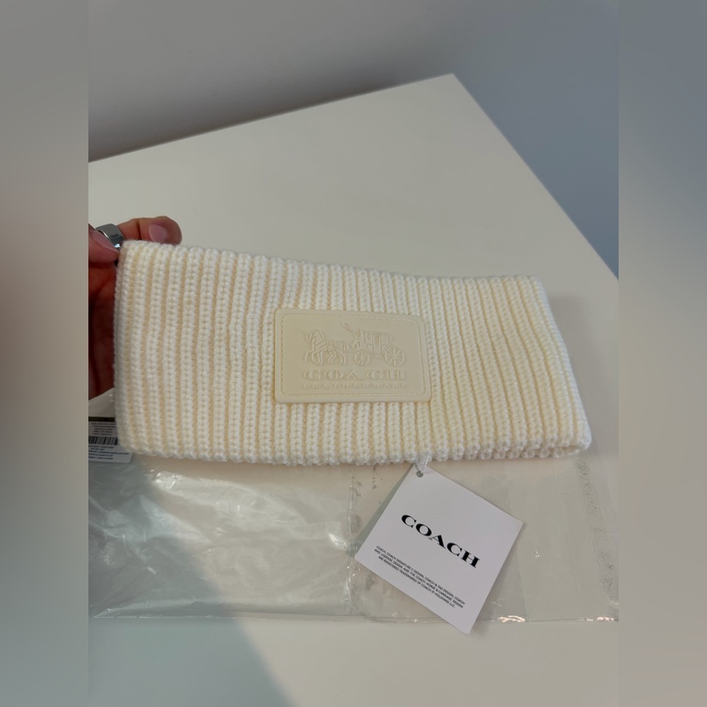 Coach Ivory Knit Headband